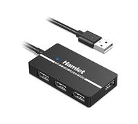 Hamlet Concentrateur USB 2.0 XHUB-04U2 Slim 4 ports Autoalimenté Type-A 480 Mbit/s Noir