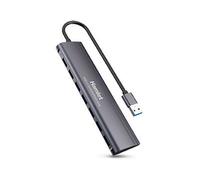 Hamlet XHUB-07A3 hub & concentrateur USB 3.2 Gen 1 (3.1 Gen 1) Type-A 5000 Mbit/s Noir