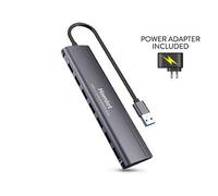 Hamlet XHUB-07A3P hub & concentrateur USB 3.2 Gen 1 (3.1 Gen 1) Type-A 5000 Mbit/s Noir