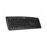 Hamlet XKKITA2-D1W-BK clavier USB QWERTZ Allemand Noir - Claviers (Standard, Avec fil, USB, Clavier à membrane, QWERTZ, Noir)
