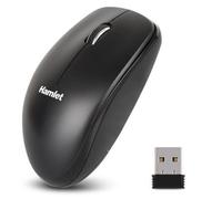 Hamlet Souris sans fil RF 2,4 GHz – Nano récepteur USB, 3 boutons + molette, 1 000 dpi, Noir
