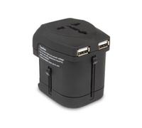 Hamlet XPW2UTRAVEL Adaptateur de voyage USB universel noir 2 ports 150+ pays