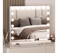 Hamlody Miroir de Maquillage éclairé, Miroir de Courtoisie Hollywood avec Trois Modes D'éclairage, Port de Chargement USB/Type-C Et Commande Tactile, avec loupe 10x, pour Chambre à Coucher,80x60cm