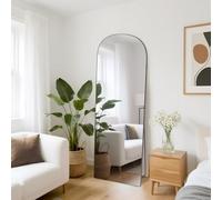 Hamlody Miroir Pleine Longueur,162x52cm Miroir en Forme d'arc,Grand Miroir Mural Noir Pleine Longueur avec Cadre en Aluminium,à Poser,à Suspendre Ou à Appuyer Contre Le Mur,pour Salon,Entrée,Arc Noir