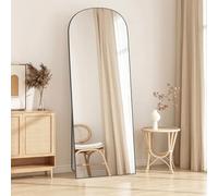 Hamlody Miroir sur Pied Arqué 162x52cm, Grand Miroir Mural à Suspendre ou à Poser Contre Le Mur pour Chambre, Salon, Entrée, Arc Noir Miroir Pleine Longueur
