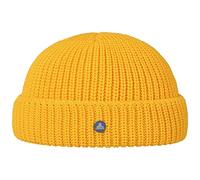 HAMMABURG Bonnet Docker en Tricot Femme/Homme - Made in Italy pour Homme l'hiver avec Revers, Revers Hiver Automne-Hiver - Taille Unique Jaune