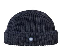 HAMMABURG Bonnet Docker en Tricot Femme/Homme - Made in Italy pour Homme l'hiver avec Revers, Revers Hiver Automne-Hiver - Taille Unique Bleu foncé