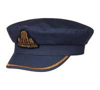 HAMMABURG Casquette Capitaine de Marin Unicolore Logo Brode Unisexe Toutes Saisons