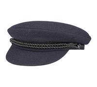 Hammaburg Casquette de Capitaine Elbe Homme | Made in The EU Bonnet Marin avec Visiere, Doublure, Doublure Printemps-ete | 59 cm Bleu
