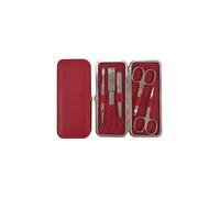 HAMMANN Set de manucure en cuir (Rouge, 5 pièces)