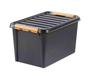 アステージ Hammarplast 3196010 Robust 45 Clipbox Smart Store Boîte de Rangement à Couvercle clipé 59 x 39 x 5 cm 45 l Noir