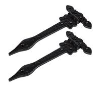 Hammer and Tongs 2x Noir 230mm Ornate T-Charnière T-Charnière en fonte Armoire Antique Cabinet Charnières