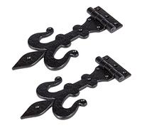 Hammer and Tongs 2x Noir 235mm Fleur de Lis T-Charnire - Fonte Armoire Antique Armoire Charnires