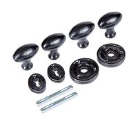 Hammer and Tongs Bouton de porte de jante et de mortice ovale - W60 mm - noir - pack de 2