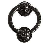 Hammer and Tongs Knocker de porte rustique - H145mm - noir