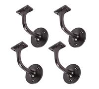 Hammer and Tongs Support de main courante en fer forgé - D75mm x H85mm - noir - pack de 4