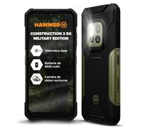 Hammer Construction 2 5G Military Edition Smartphone Ultra-Robuste IP69, 50m Laser Lineal, 6+8GB RAM, Android 14, caméra 50mpx avec Mode Vision Nocturne, Batterie 6300mAh avec Fonction powerbank, NFC