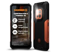 Hammer Construction 2 Thermal Smartphone Ultra-Robuste IP69 avec thermomètre et télémètre Laser, 8+8GB RAM, Android 14, 108mpx caméra Forte, Batterie 6500mAh avec Fonction powerbank, 256GB/1TB, NFC