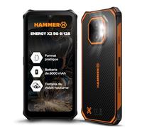 Hammer Energy X2 Smartphone Robuste Android 15, Téléphone Incassable 6,1", IP69, 6 Go de RAM, 128 Go de Mémoire, 5000 mAh, eSIM, 2 Ans de Garantie