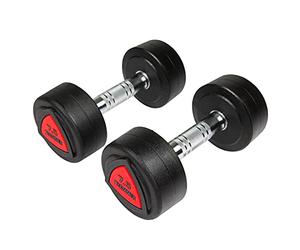 Hammer Fitness - Haltères (polyuréthane, 7,5 kg), couleur noire, taille 7,5 kg