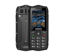 Hammer H Basalt Téléphone Portable Incassable Débloqué IP68, Résistant Étanche Antichoc, Double SIM, Batterie 1800 mAh, Grosses Touches, Radio FM, MP3, Appareil Photo, Lampe de Poche, Noir
