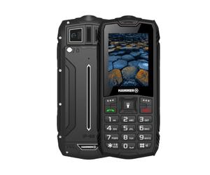 Hammer H Basalt Téléphone Portable Incassable Débloqué IP68, Résistant Étanche Antichoc, Double SIM, Batterie 1800 mAh, Grosses Touches, Radio FM, MP3, Appareil Photo, Lampe de Poche, Noir