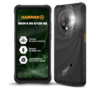 Hammer Smartphone Iron 6 5G 6 Go/128 Go Android 15 IP69 Batterie 6050mAh Noir