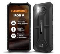 Hammer H Smartphone Iron V – robuste, étanche, Double SIM, 6320 mAh, 50 Mpx vision nocturne Noir