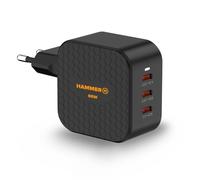 Hammer RapidCharge Extreme Chargeur Rapide USB-C 65W 3 Ports USB-C | GaN, PD et PPS, 138 g, entrée 100-240 V AC 50/60 Hz 1,5 A max pour maison, bureau et voyage