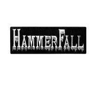 HammerFall Heavy Metal Patch Rectangulaire Noir Classique Musique en Fer Brodé sur Accessoire