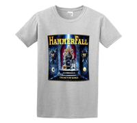 Hammerfall Legacy of Kings Print Unisex T-Shirts Men Tee Cotton Tops Grey Shirt XXL