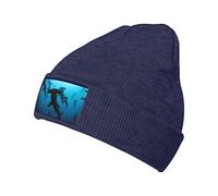 Hammerhead Bonnet d'hiver tricoté épais doux et chaud pour temps froid Motif requins, Bleu marine., taille unique