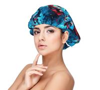 Hammerhead Shark Bonnet de nuit en satin de soie pour femme endormie, double couche, réglable, bonnet de nuit pour cheveux bouclés