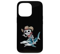 Hammerhead Shark Cowboy Squelette Halloween Coque pour iPhone 13 Pro