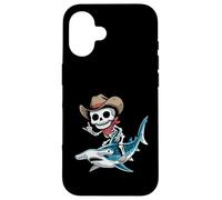 Hammerhead Shark Cowboy Squelette Halloween Coque pour iPhone 16