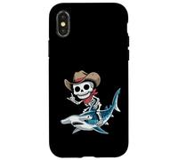Hammerhead Shark Cowboy Squelette Halloween Coque pour iPhone X/XS