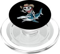 Hammerhead Shark Cowboy Squelette Halloween PopSockets PopGrip pour MagSafe