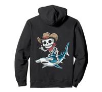 Hammerhead Shark Cowboy Squelette Halloween Sweat à Capuche