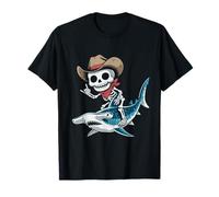 Hammerhead Shark Cowboy Squelette Halloween T-Shirt