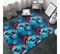 Hammerhead Shark - Tapis à imprimé cool pour salon, chambre à coucher, tapis doux lavable de 9,1 x 152,4 cm, tapis antidérapant pour décoration de chambre à coucher, esthétique 152,4 x 99,1 cm