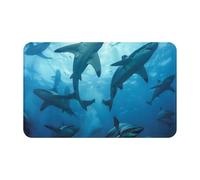 Hammerhead Sharks Tapis imprimé lavable, antidérapant, petit tapis d'entrée, tapis d'intérieur, tapis d'entrée, 49 x 80 cm