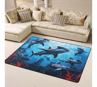 Hammerhead Tapis Cool A Area pour salon, chambre à coucher, salon - Tapis d'intérieur doux lavable pour chambre à coucher et salon - 160 x 122 cm