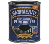 PEINTURE FER HAMMERITE ANTIROUILLE NOIR MAT FERRONNERIE direct sur rouille 0.75L
