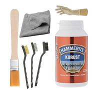 Hammerite Kurust Lot de 3 brosses métalliques, brosse, gants jetables, chiffon en microfibre pour voitures, vélos, etc