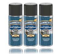 Hammerite Lot de 3 sprays de peinture de protection pour métal Effet marteau Gris foncé 400 ml