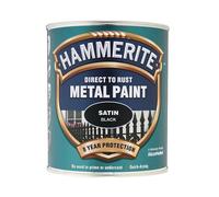Hammerite - Peinture Directe Métal Antirouille, Noir Satiné, 750ml