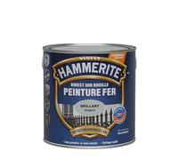 Hammerite Peinture Métal Direct sur Rouille - Anticorrosion, imperméable, direct sans sous-couche - Argent Laqué 2,5 L