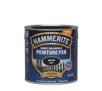 Hammerite Peinture Métal Direct sur Rouille - Anticorrosion, imperméable, direct sans sous-couche - Noir Satin 2,5 L