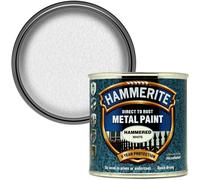 Hammerite - Peinture Métal Directe sur Rouille, Blanc, Effet Martelé, 250ml