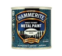Hammerite - Peinture Métallique Fini Martelé Direct Antirouille Blanche 250ml